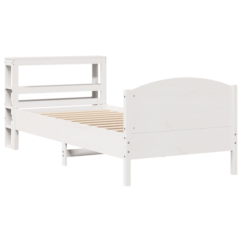 Bedframe zonder matras massief grenenhout wit 140x200 cm