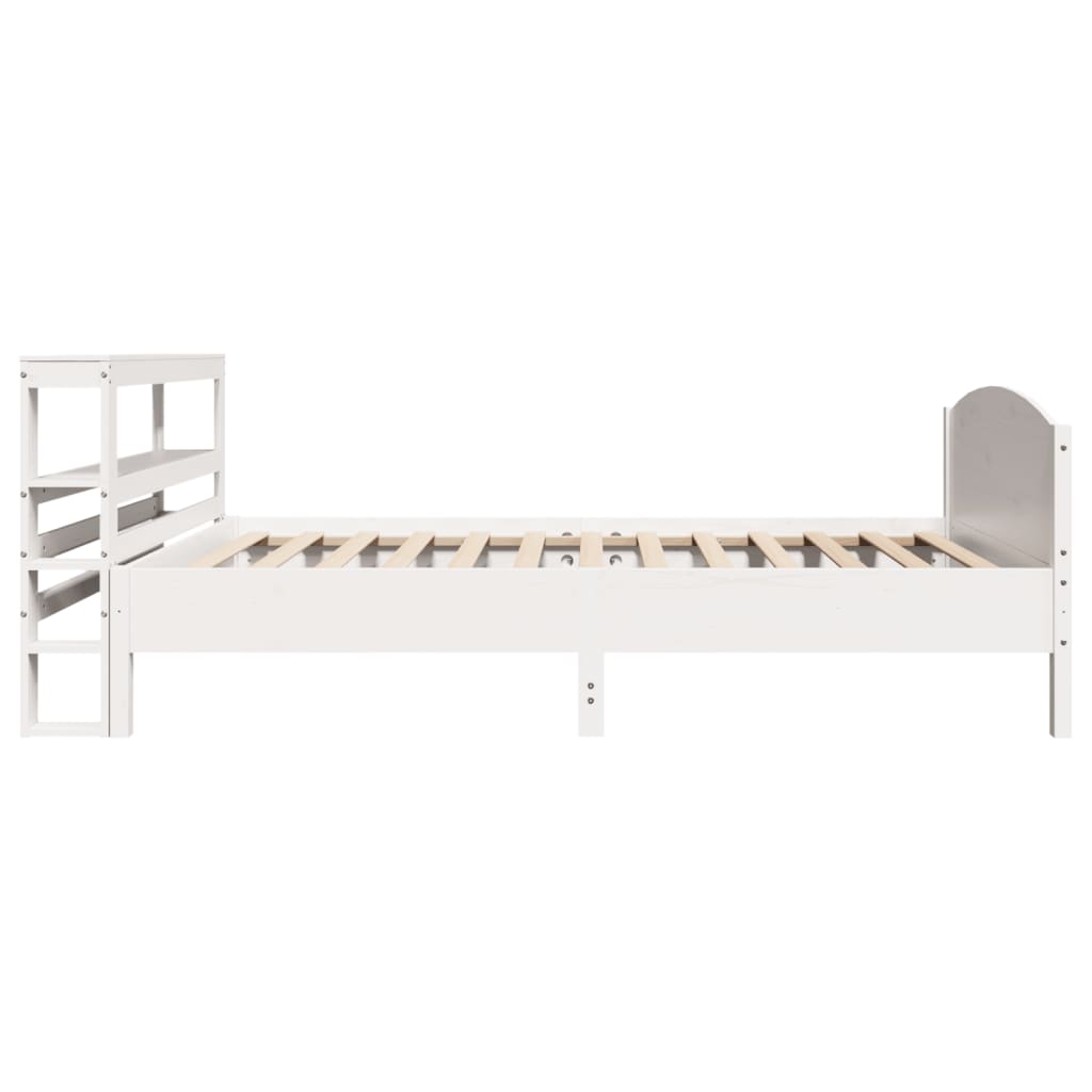 Bedframe zonder matras massief grenenhout wit 140x200 cm