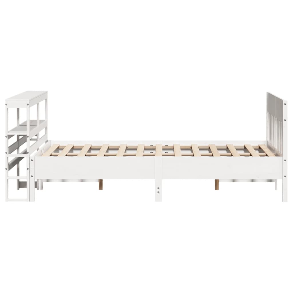 Bedframe zonder matras massief grenenhout wit 160x200 cm