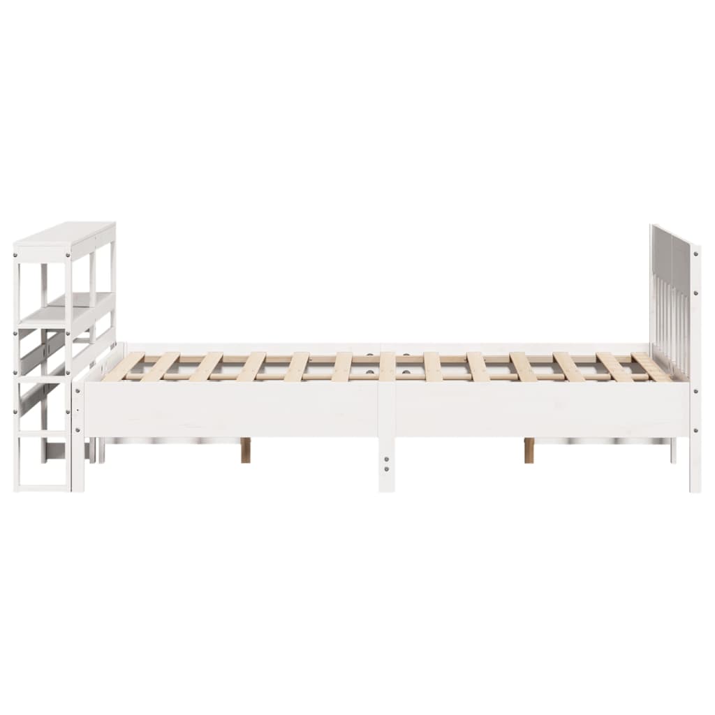 Bedframe zonder matras massief grenenhout wit 120x200 cm