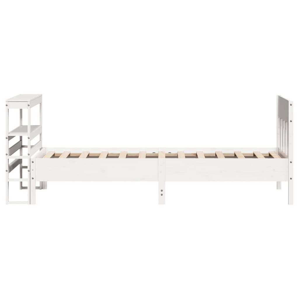 Bedframe zonder matras massief grenenhout wit 90x190 cm