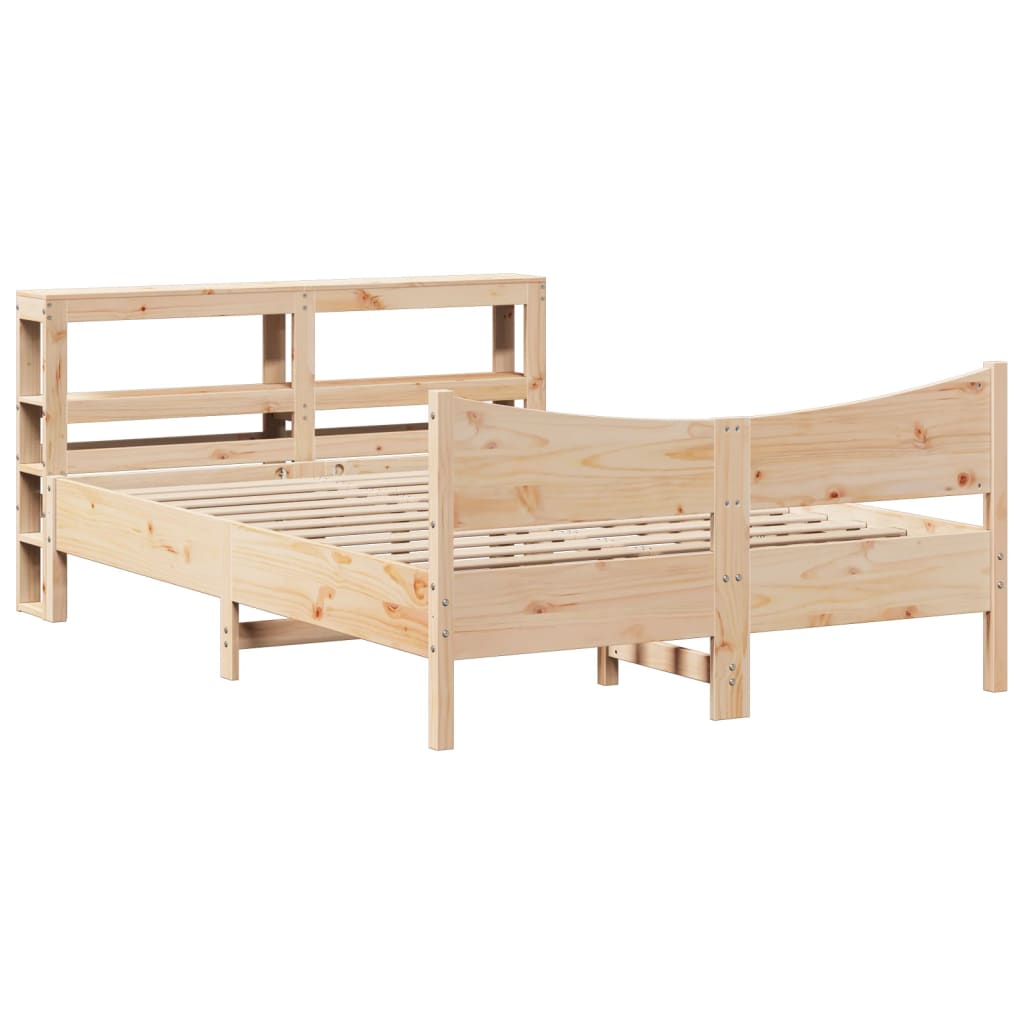 Bedframe met hoofdbord massief grenenhout 160x200 cm