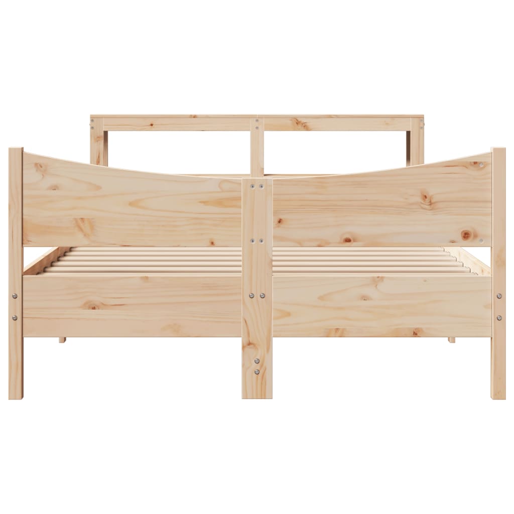 Bedframe met hoofdbord massief grenenhout 160x200 cm