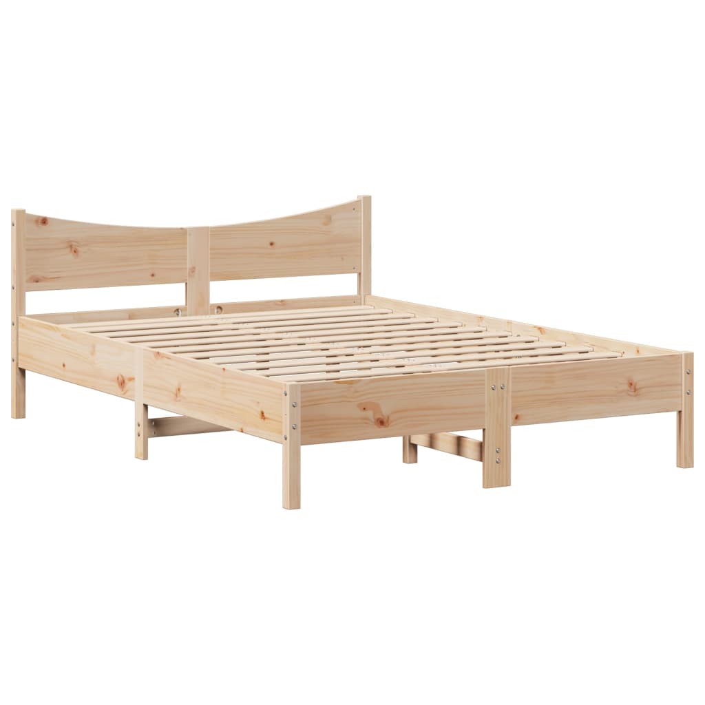 Bedframe met hoofdbord massief grenenhout 160x200 cm