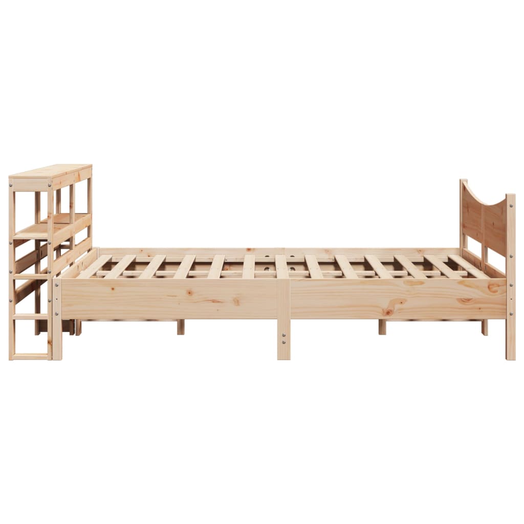 Bedframe met hoofdbord massief grenenhout 150x200 cm