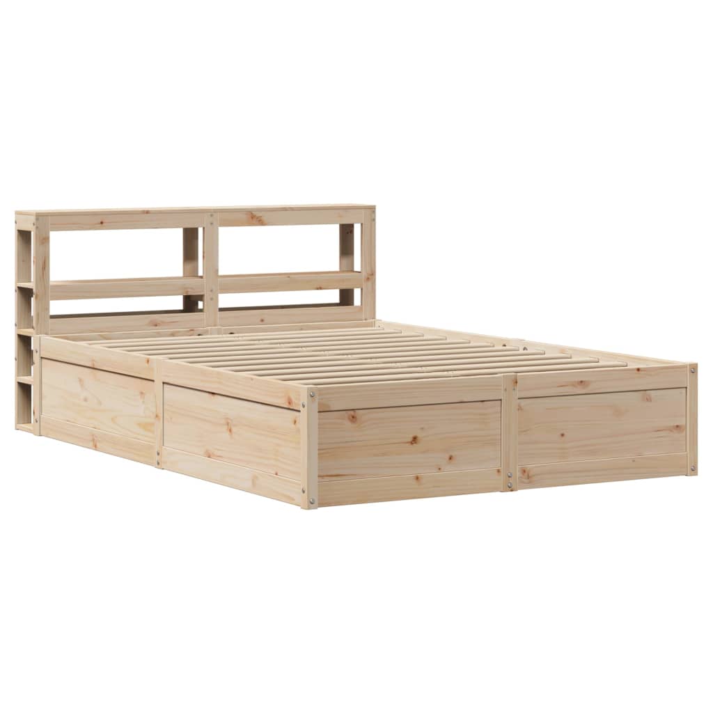 Bedframe met hoofdbord massief grenenhout 120x200 cm