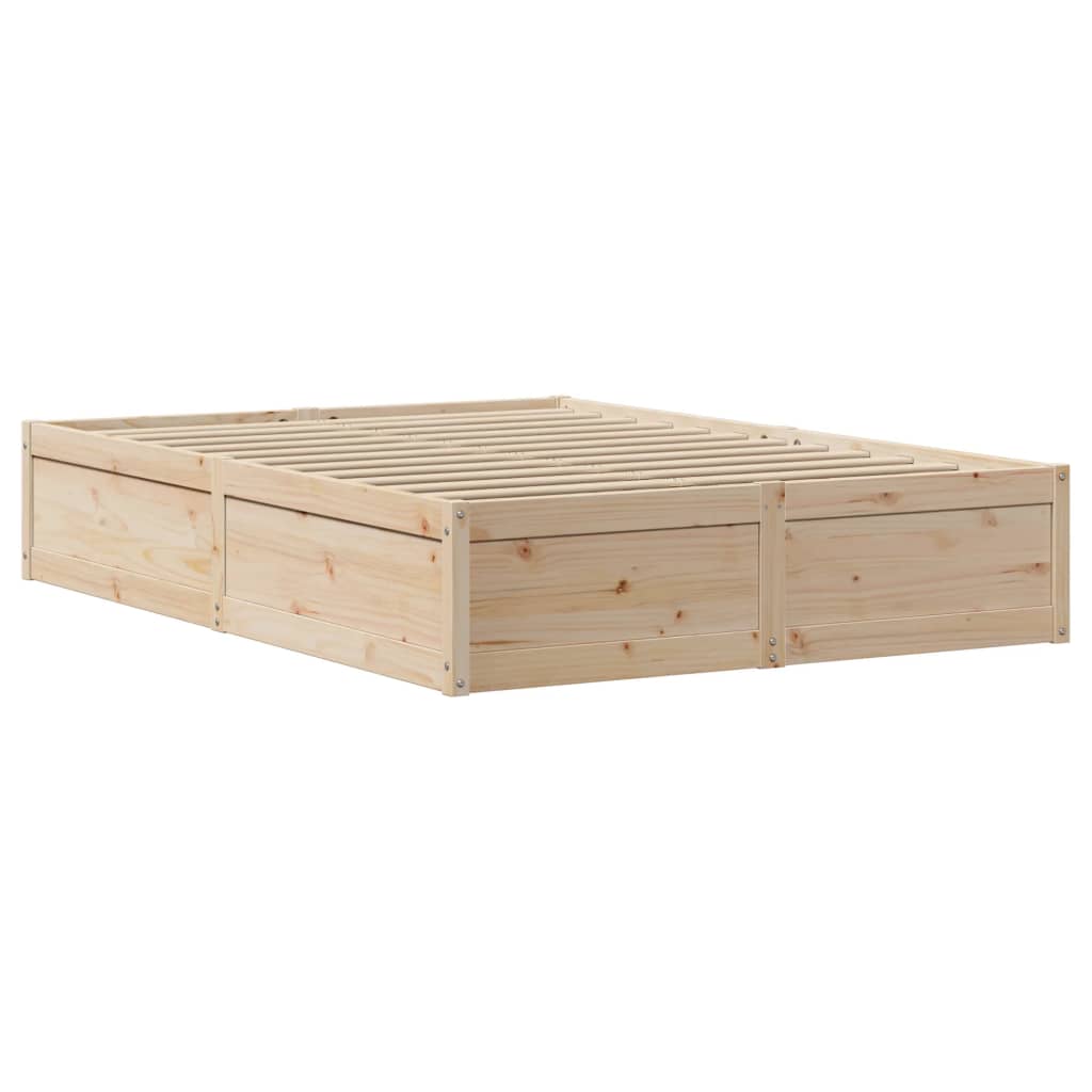 Bedframe met hoofdbord massief grenenhout 120x200 cm