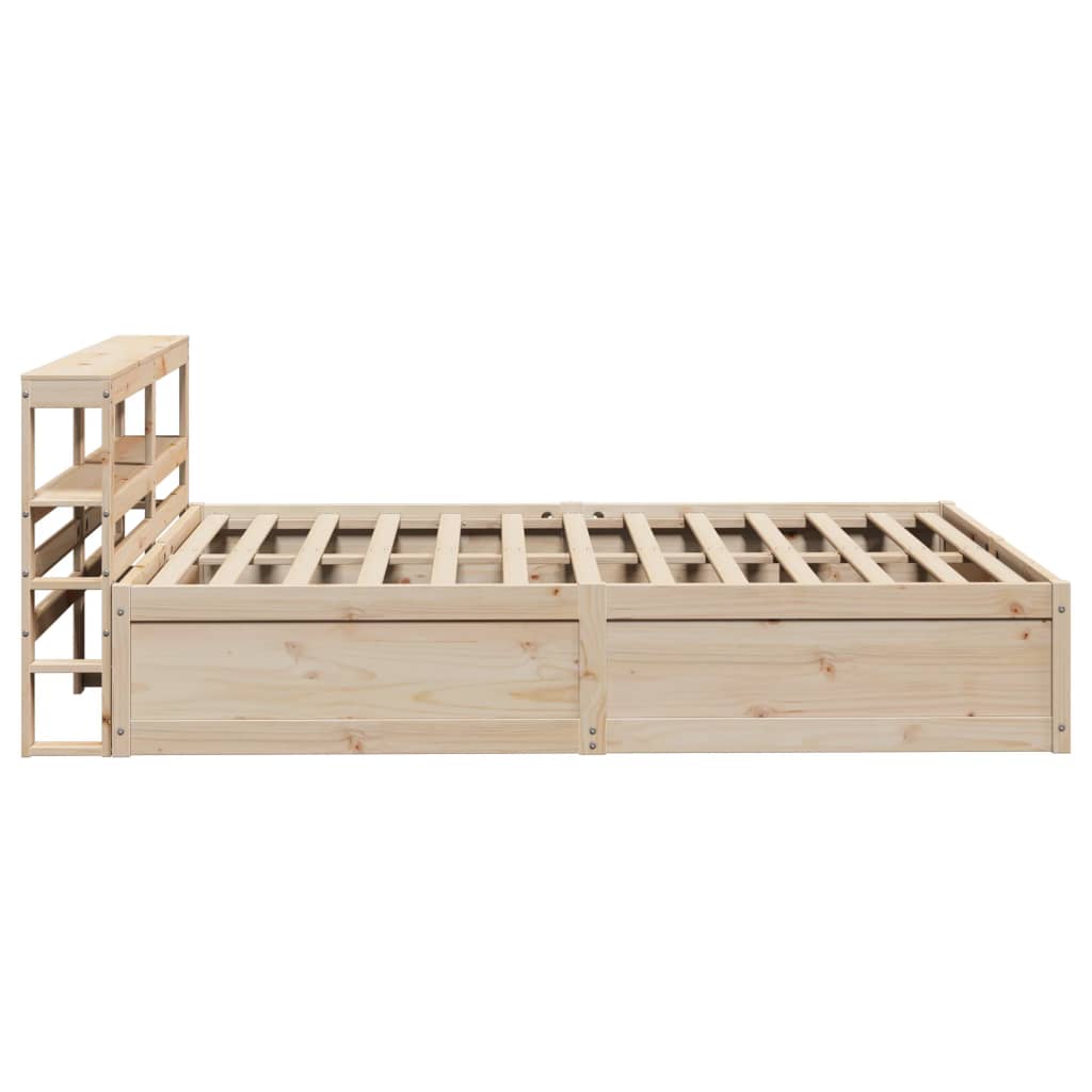 Bedframe met hoofdbord massief grenenhout 120x200 cm