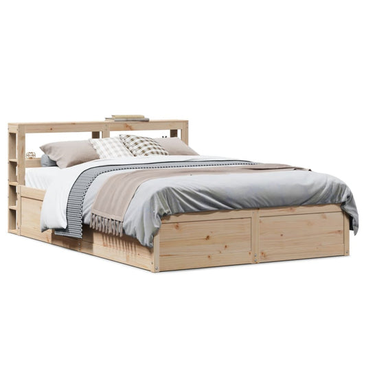 Bedframe met hoofdbord massief grenenhout 120x200 cm