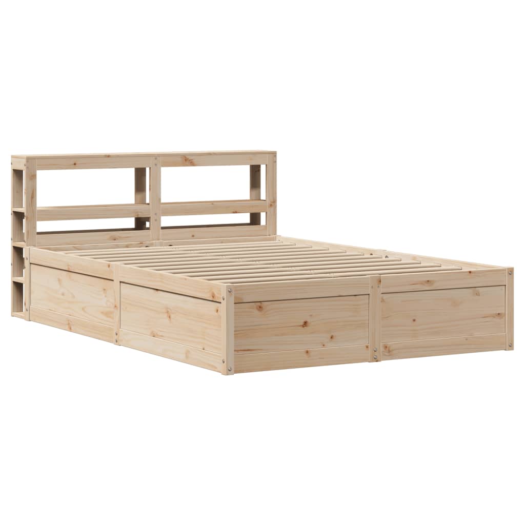 Bedframe met hoofdbord massief grenenhout 120x190 cm