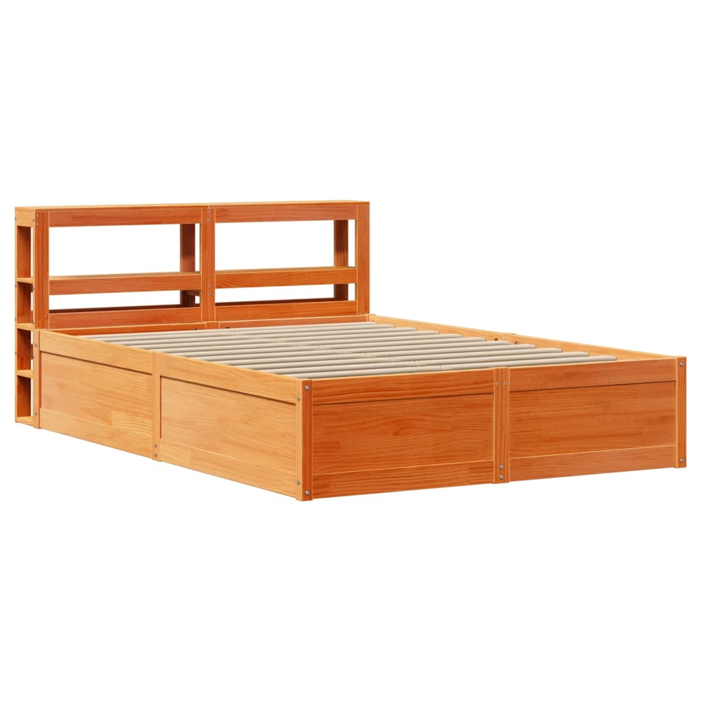 Bedframe met hoofdbord massief grenenhout wasbruin 120x190 cm Bedden & bedframes | Creëer jouw Trendy Thuis | Gratis bezorgd & Retour | Trendy.nl