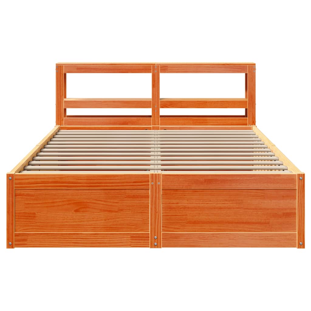 Bedframe met hoofdbord massief grenenhout wasbruin 120x190 cm Bedden & bedframes | Creëer jouw Trendy Thuis | Gratis bezorgd & Retour | Trendy.nl