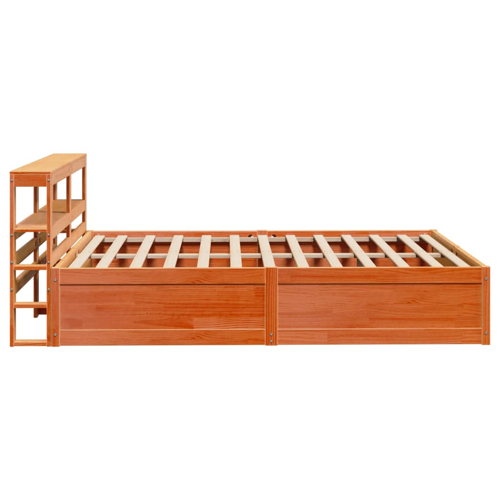 Bedframe met hoofdbord massief grenenhout wasbruin 120x190 cm Bedden & bedframes | Creëer jouw Trendy Thuis | Gratis bezorgd & Retour | Trendy.nl