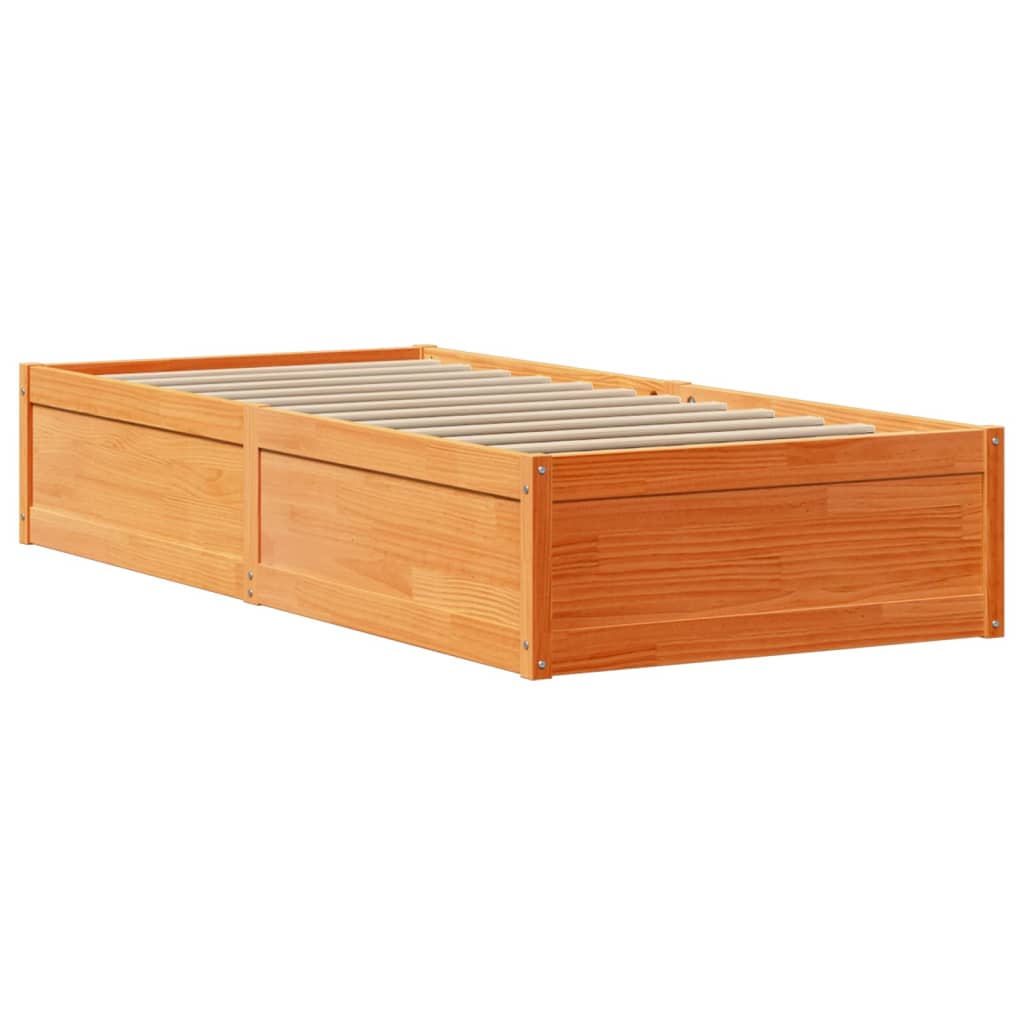 Bedframe met hoofdbord massief grenenhout wasbruin 90x190 cm Bedden & bedframes | Creëer jouw Trendy Thuis | Gratis bezorgd & Retour | Trendy.nl