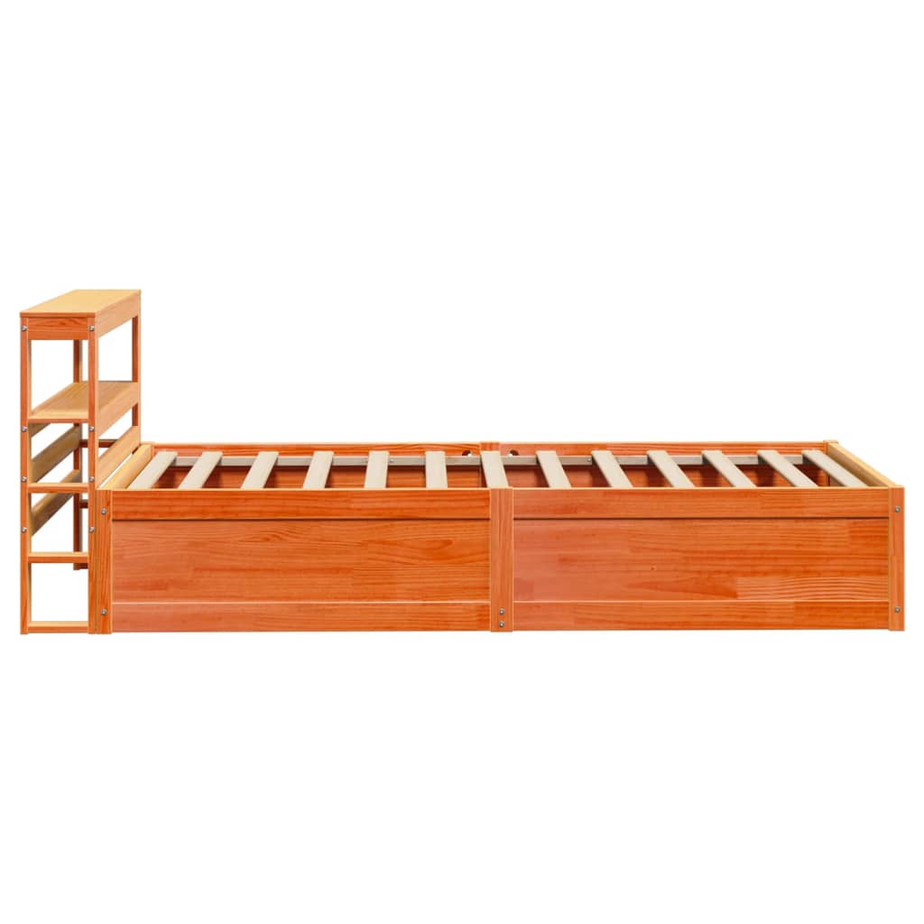 Bedframe met hoofdbord massief grenenhout wasbruin 90x190 cm Bedden & bedframes | Creëer jouw Trendy Thuis | Gratis bezorgd & Retour | Trendy.nl