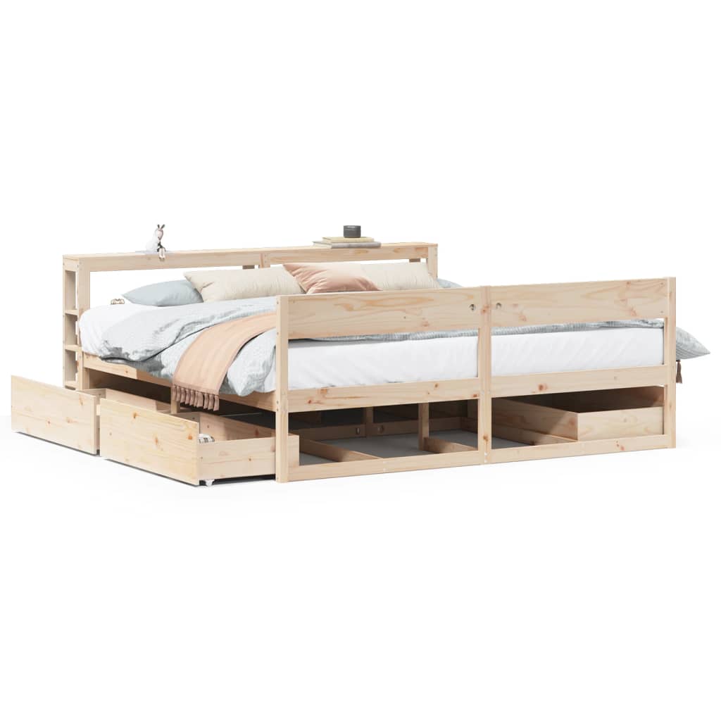 Bedframe zonder matras massief grenenhout 180x200 cm