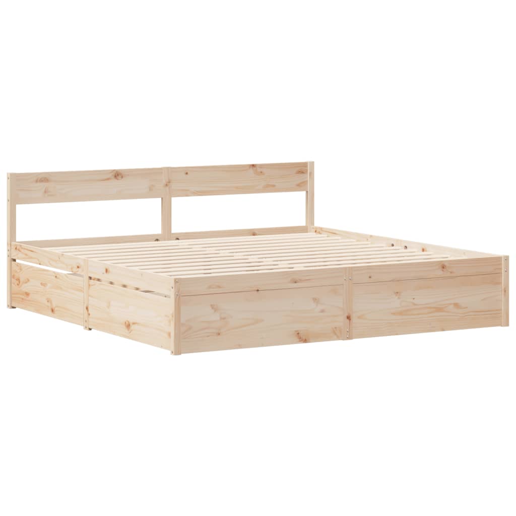 Bedframe zonder matras massief grenenhout 180x200 cm