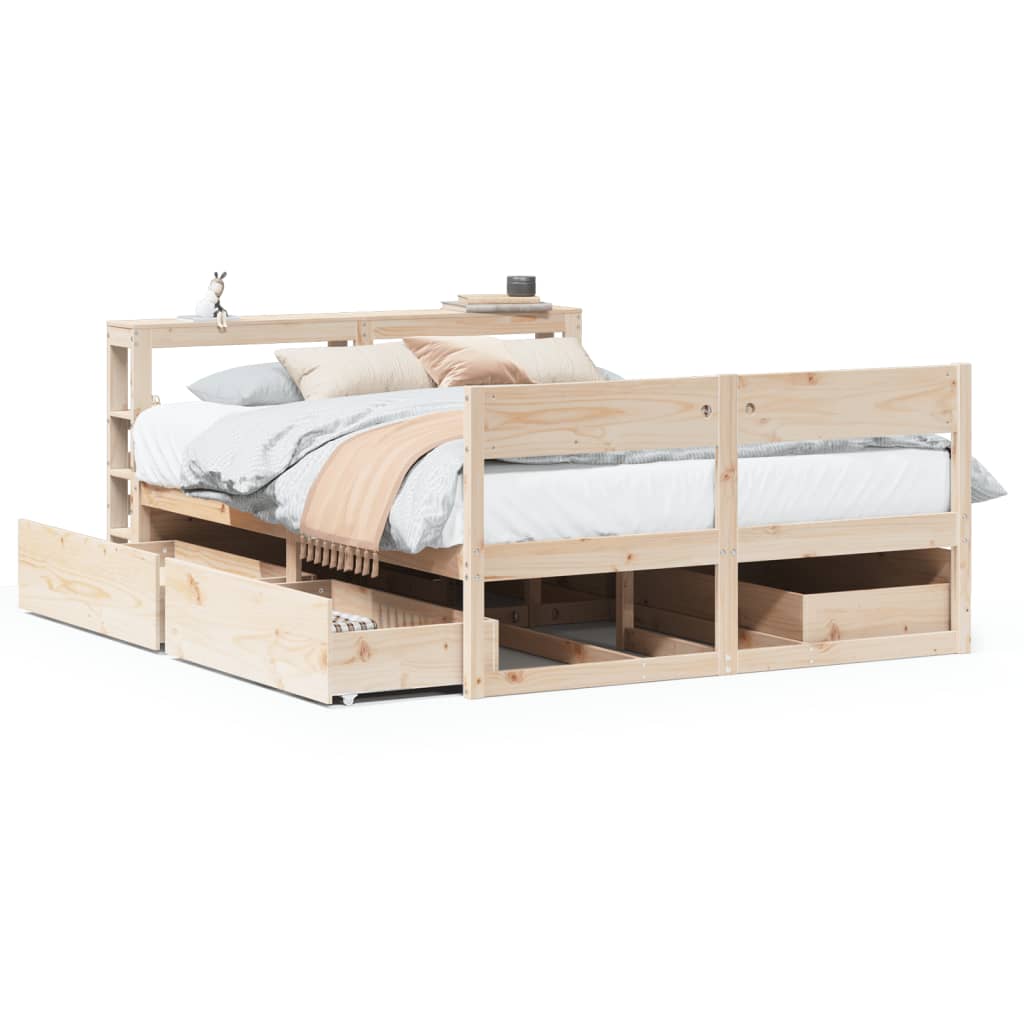 Bedframe zonder matras massief grenenhout 160x200 cm