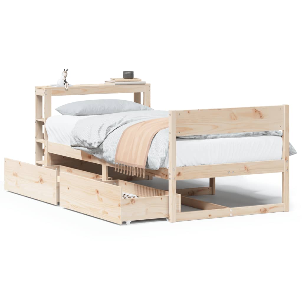 Bedframe zonder matras massief grenenhout 90x200 cm