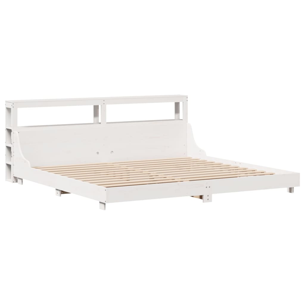 Bedframe zonder matras massief grenenhout wit 200x200 cm