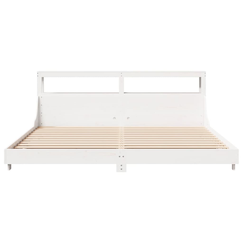 Bedframe zonder matras massief grenenhout wit 200x200 cm