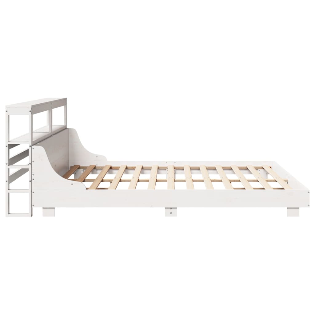 Bedframe zonder matras massief grenenhout wit 200x200 cm