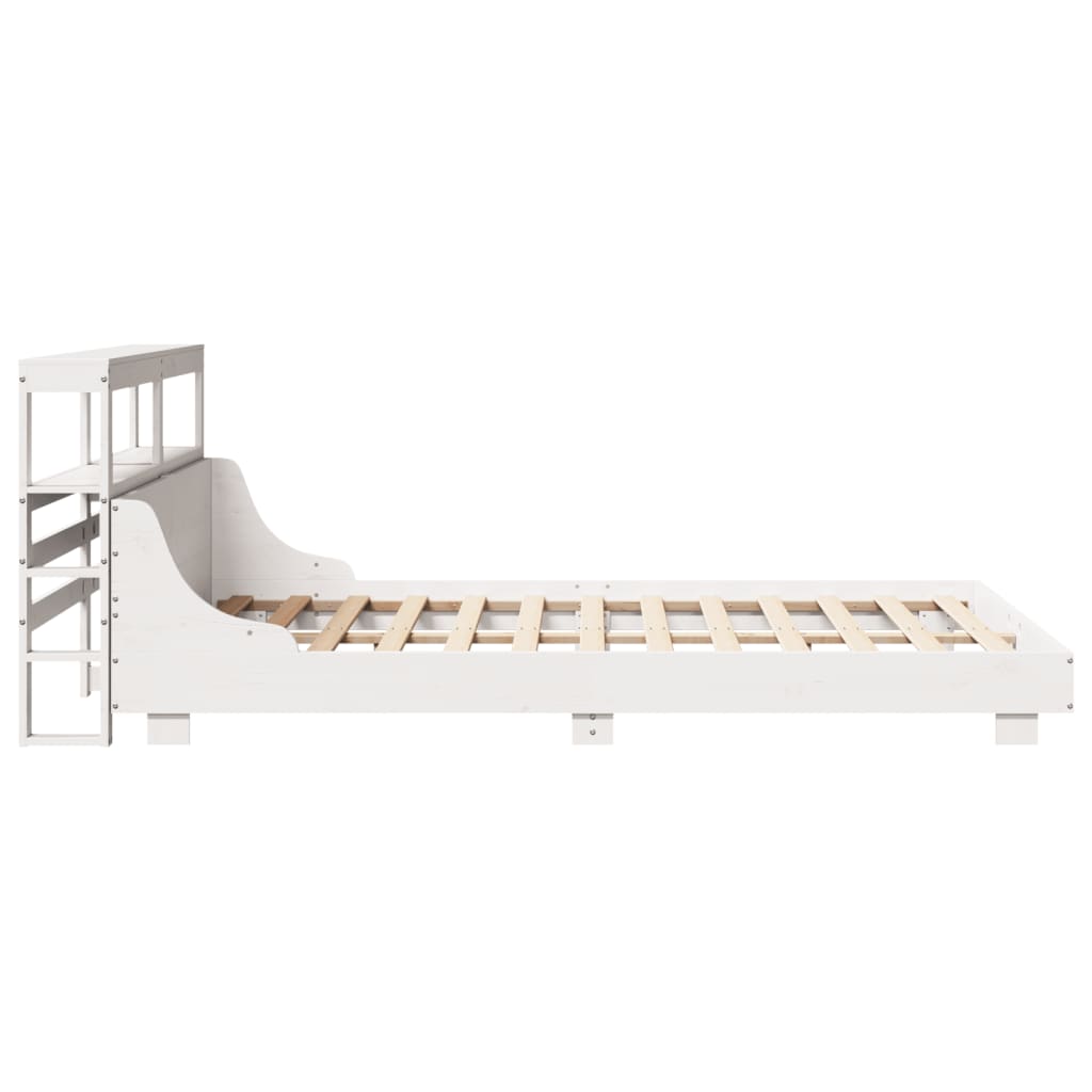 Bedframe zonder matras massief grenenhout wit 160x200 cm