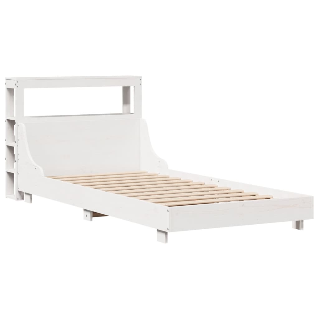 Bedframe zonder matras massief grenenhout wit 140x200 cm