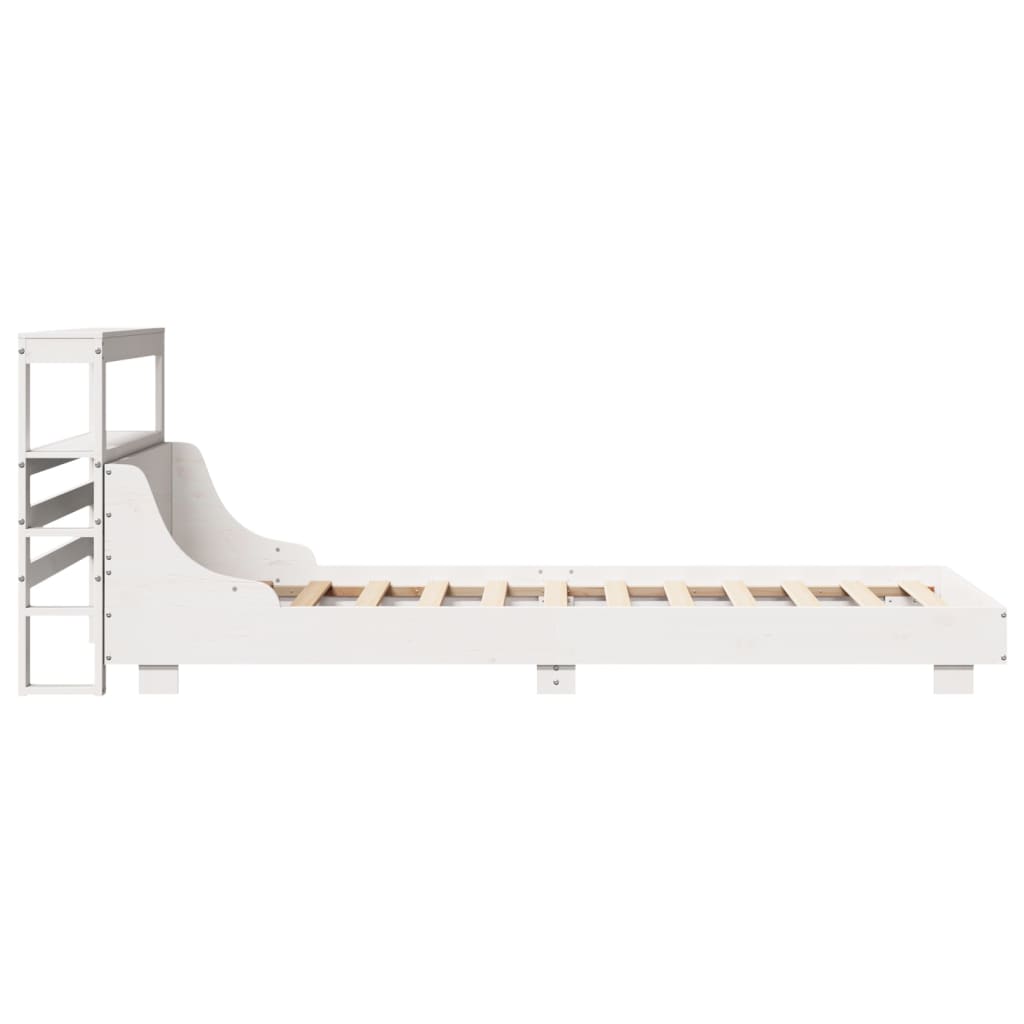 Bedframe zonder matras massief grenenhout wit 140x200 cm