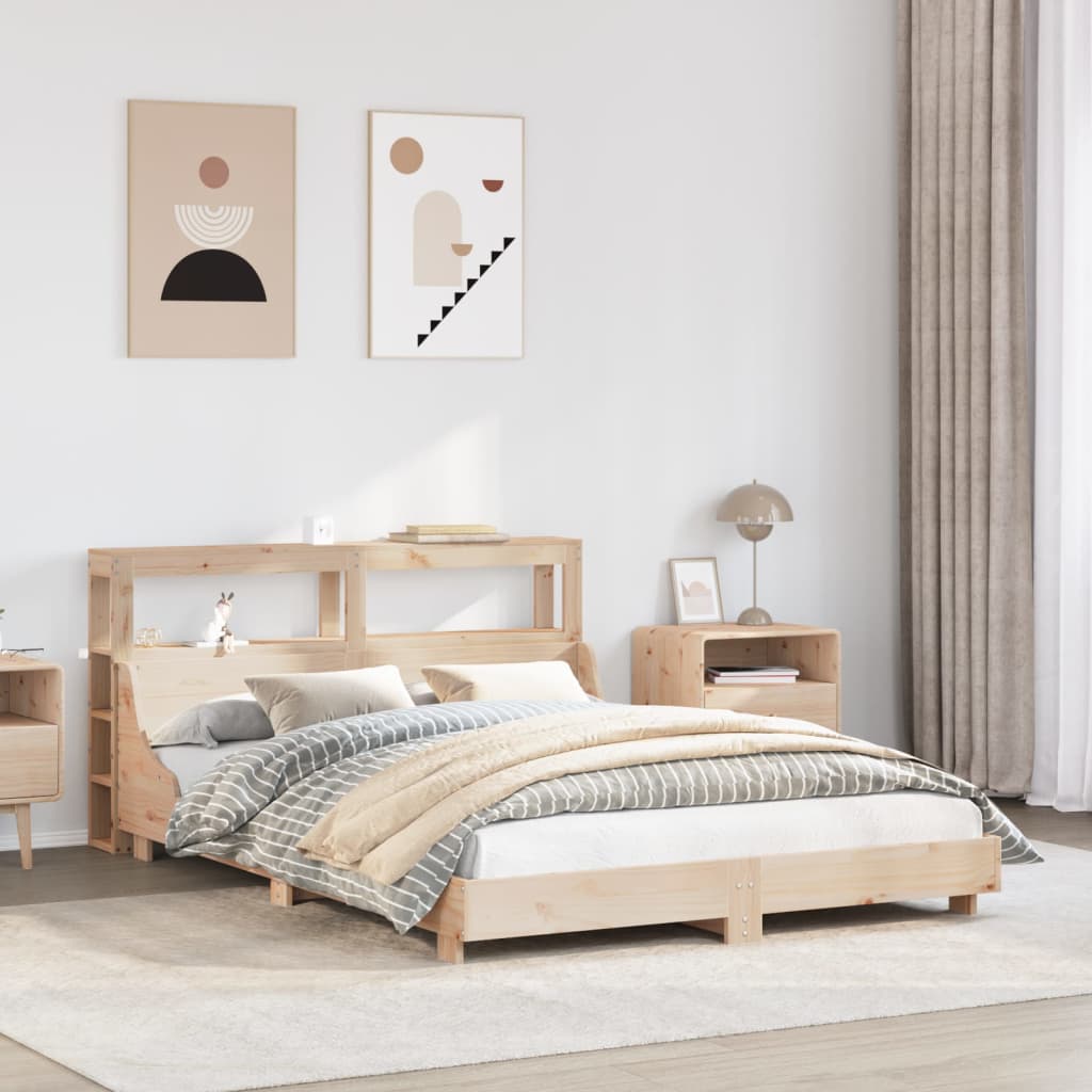 Bedframe zonder matras massief grenenhout 140x190 cm