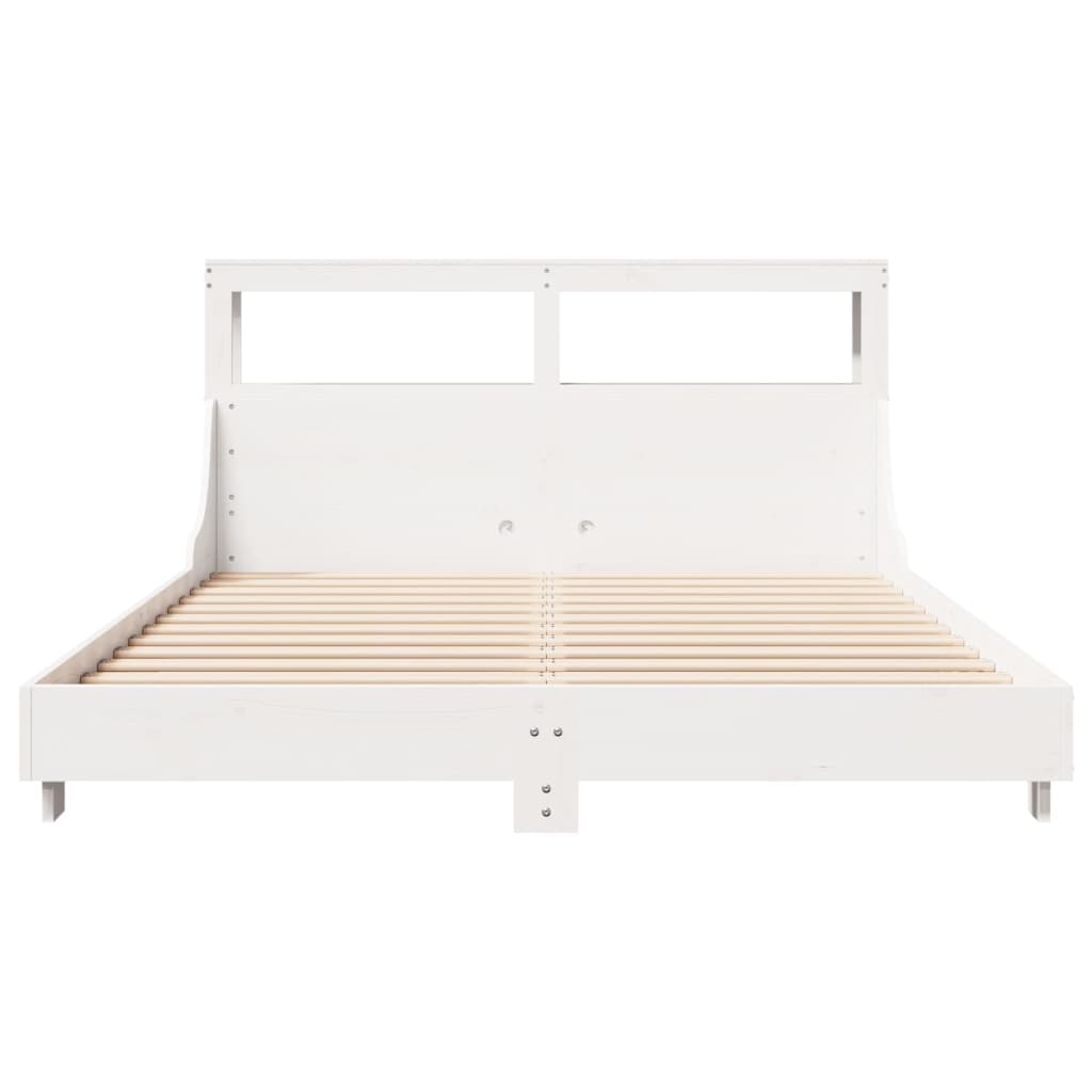 Bedframe zonder matras massief grenenhout wit 120x190 cm