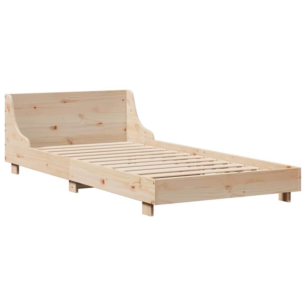 Bedframe zonder matras massief grenenhout 75x190 cm