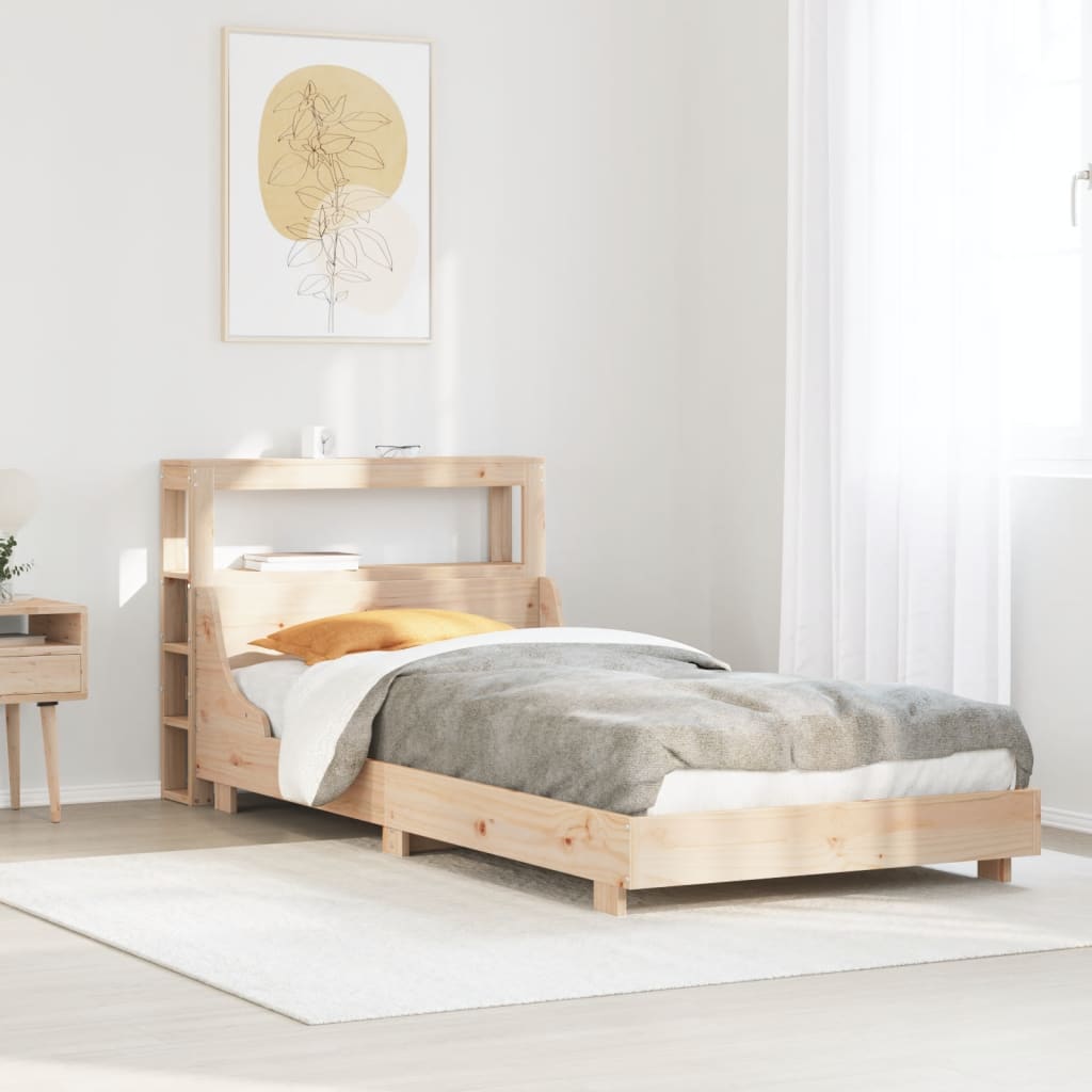 Bedframe zonder matras massief grenenhout 75x190 cm