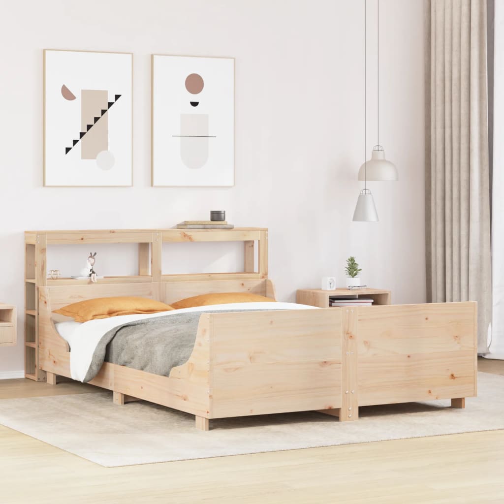 Bedframe zonder matras massief grenenhout 150x200 cm