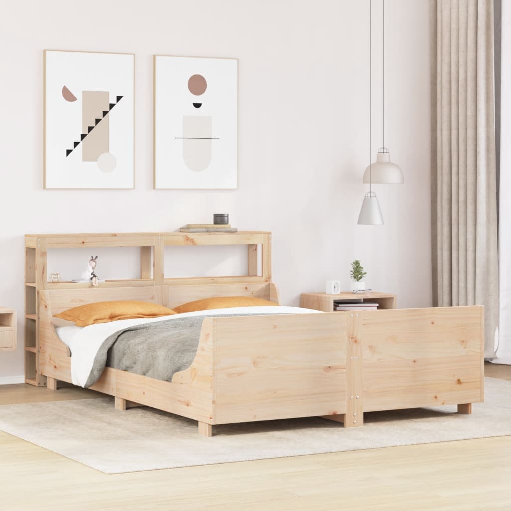 Bedframe zonder matras massief grenenhout 140x190 cm