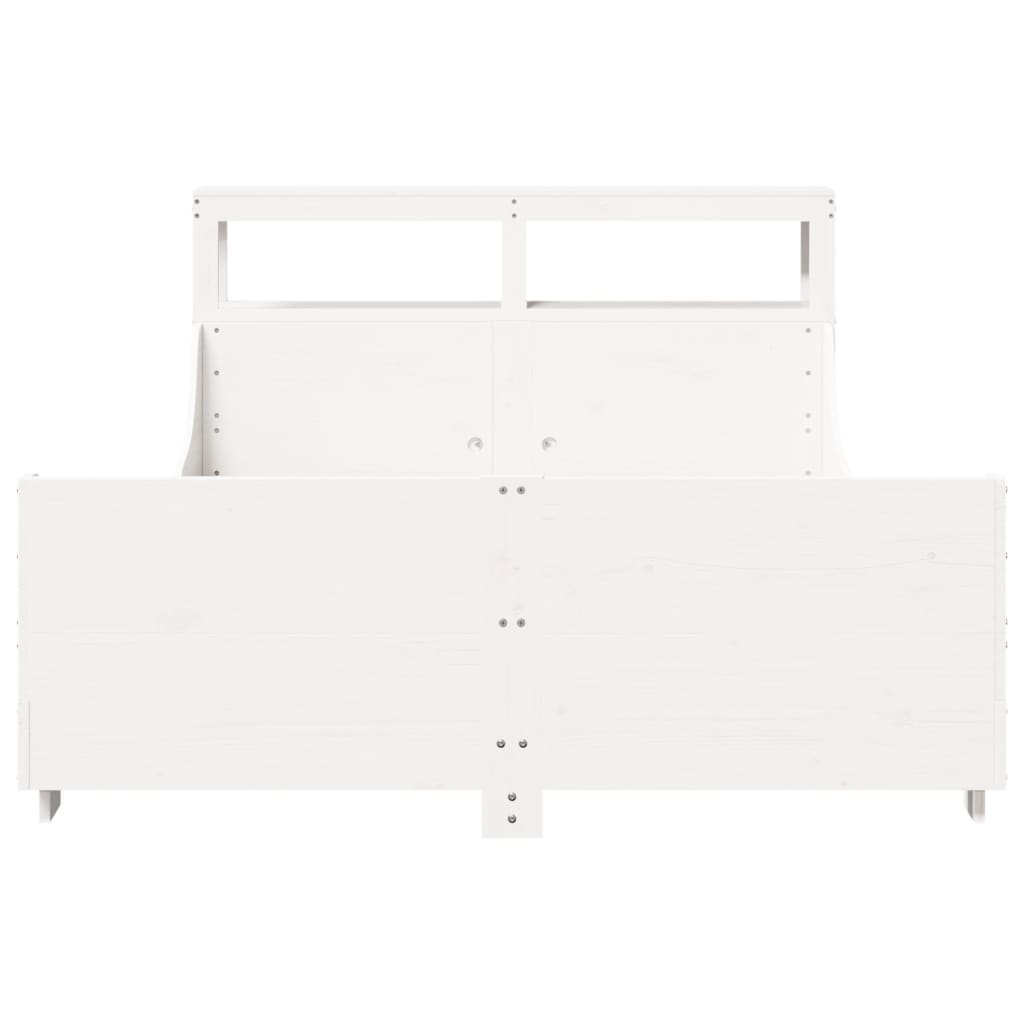 Bedframe zonder matras massief grenenhout wit 140x190 cm