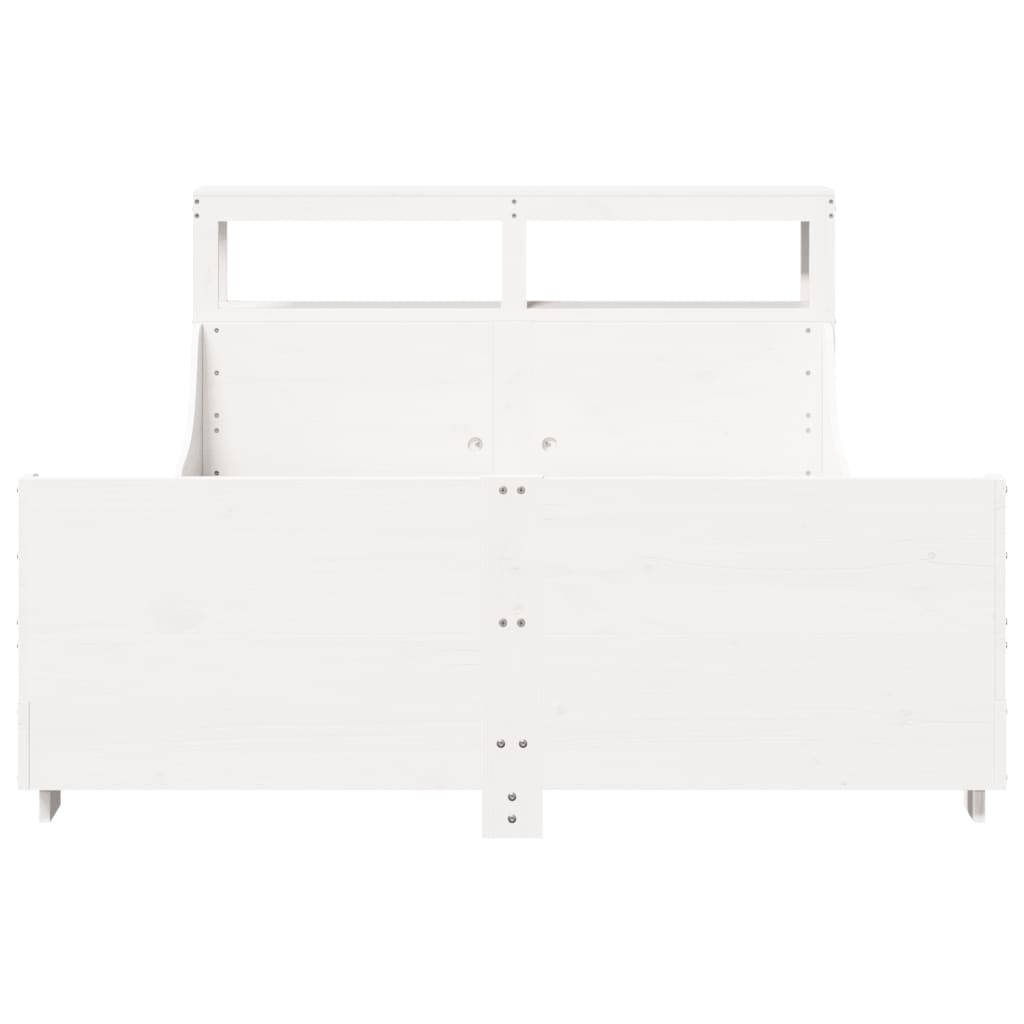 Bedframe zonder matras massief grenenhout wit 135x190 cm