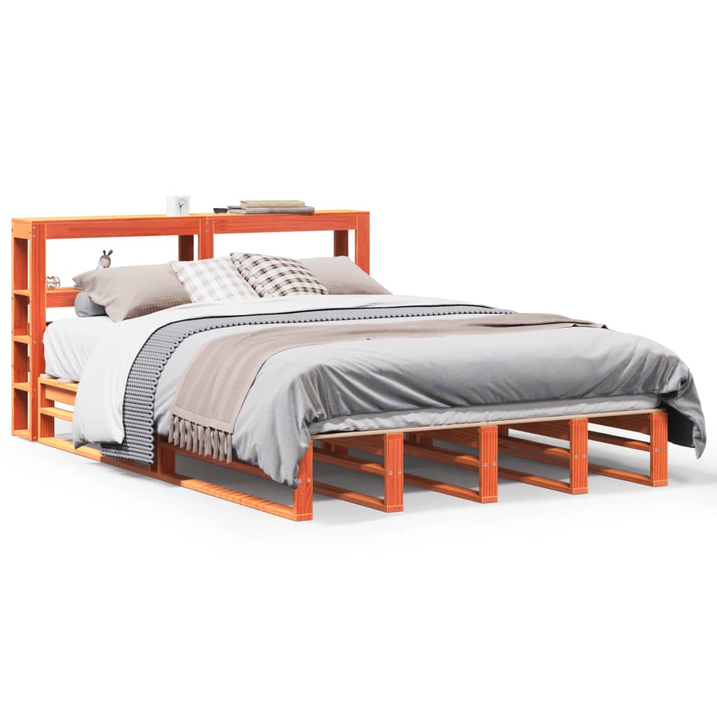 Bedframe zonder matras massief grenenhout wasbruin 120x200 cm Bedden & bedframes | Creëer jouw Trendy Thuis | Gratis bezorgd & Retour | Trendy.nl