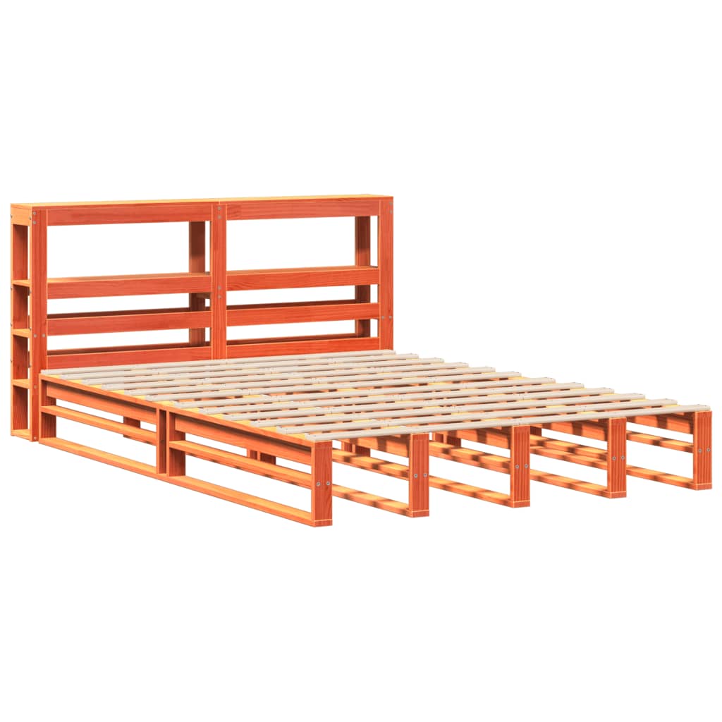 Bedframe zonder matras massief grenenhout wasbruin 120x200 cm Bedden & bedframes | Creëer jouw Trendy Thuis | Gratis bezorgd & Retour | Trendy.nl