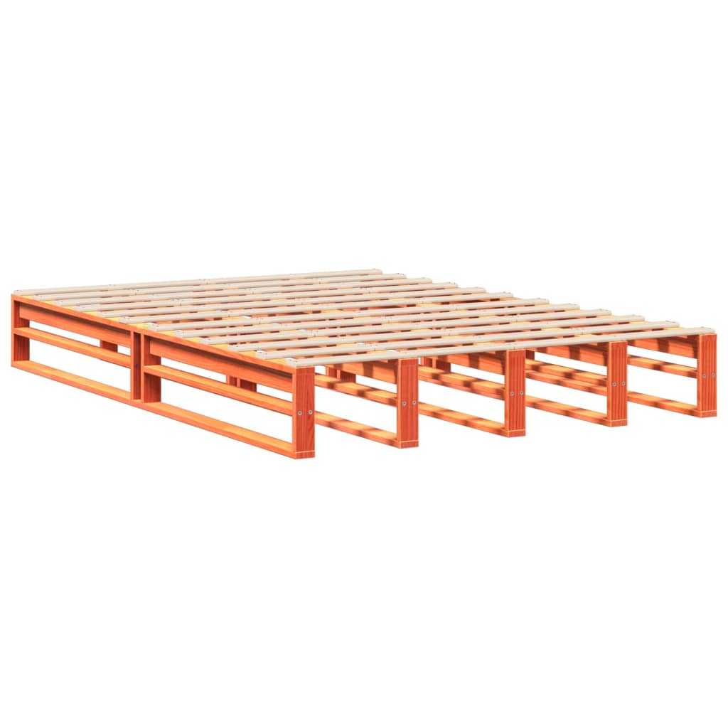 Bedframe zonder matras massief grenenhout wasbruin 120x200 cm Bedden & bedframes | Creëer jouw Trendy Thuis | Gratis bezorgd & Retour | Trendy.nl