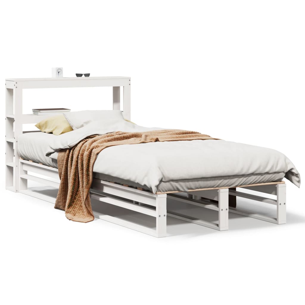 Bedframe zonder matras massief grenenhout wit 75x190 cm Bedden & bedframes | Creëer jouw Trendy Thuis | Gratis bezorgd & Retour | Trendy.nl