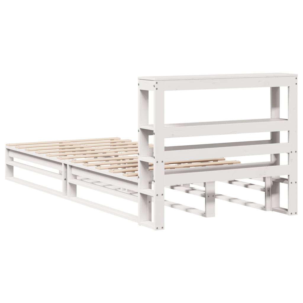 Bedframe zonder matras massief grenenhout wit 75x190 cm Bedden & bedframes | Creëer jouw Trendy Thuis | Gratis bezorgd & Retour | Trendy.nl