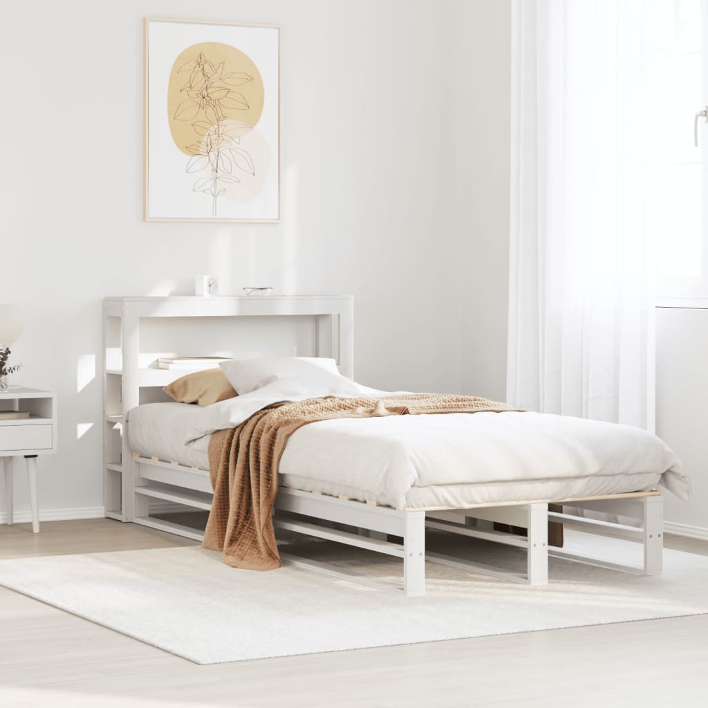 Bedframe zonder matras massief grenenhout wit 75x190 cm Bedden & bedframes | Creëer jouw Trendy Thuis | Gratis bezorgd & Retour | Trendy.nl