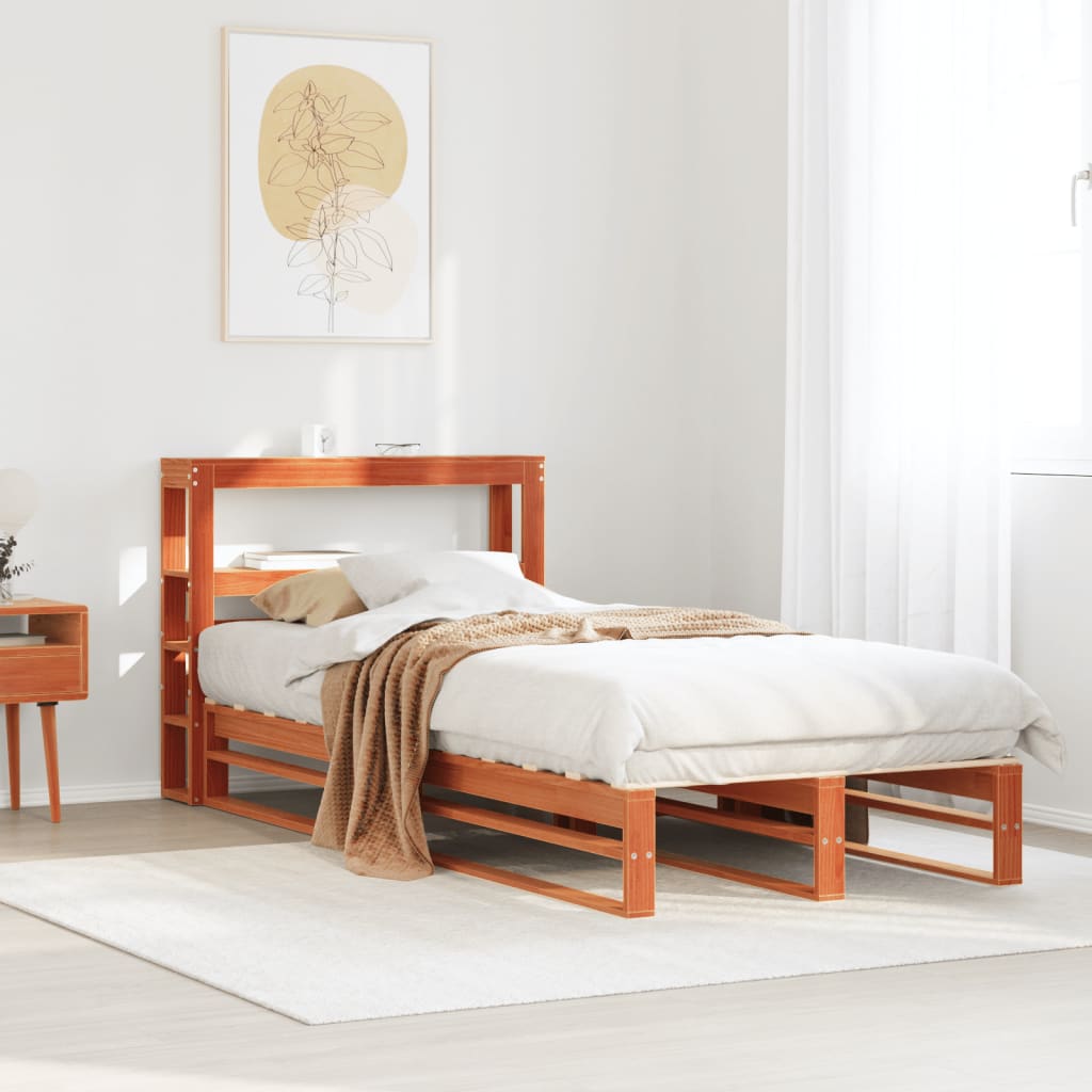 Bedframe zonder matras massief grenenhout wasbruin 90x190 cm Bedden & bedframes | Creëer jouw Trendy Thuis | Gratis bezorgd & Retour | Trendy.nl