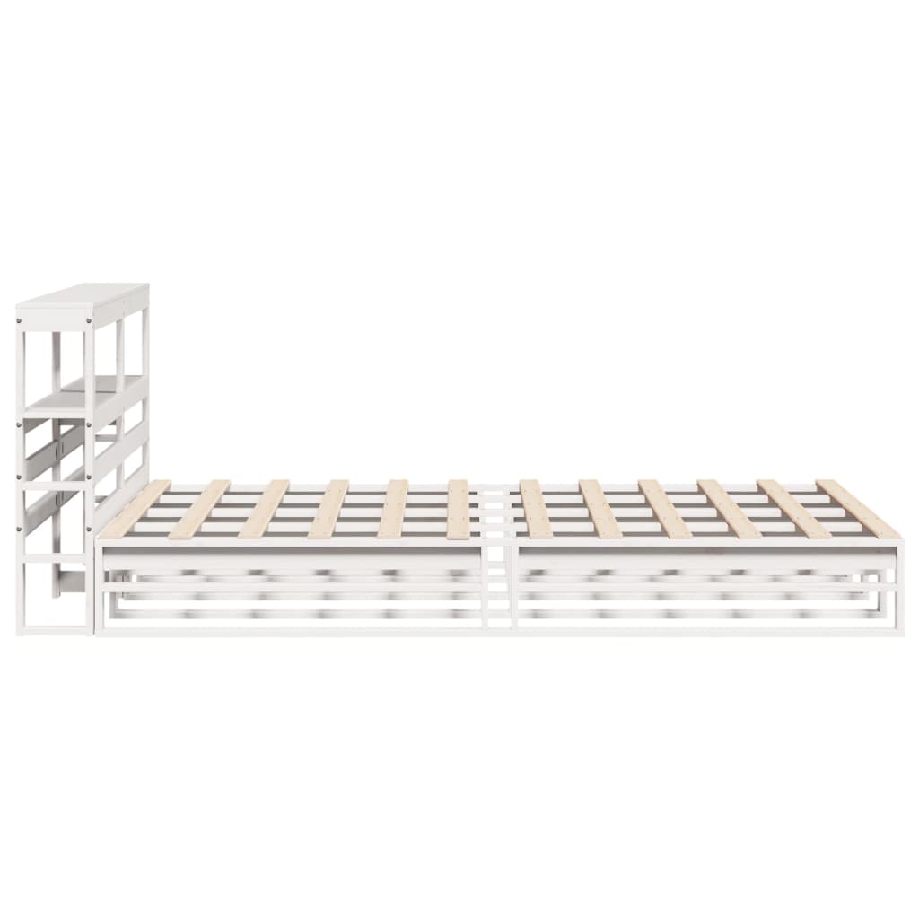 Bedframe zonder matras massief grenenhout wit 120x190 cm