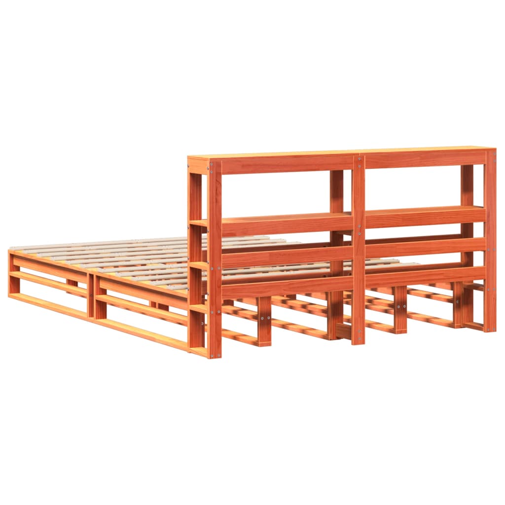 Bedframe zonder matras massief grenenhout wasbruin 120x190 cm Bedden & bedframes | Creëer jouw Trendy Thuis | Gratis bezorgd & Retour | Trendy.nl