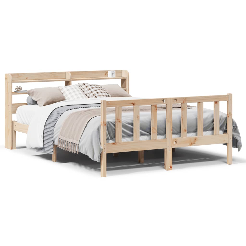 Bedframe zonder matras massief grenenhout 135x190 cm