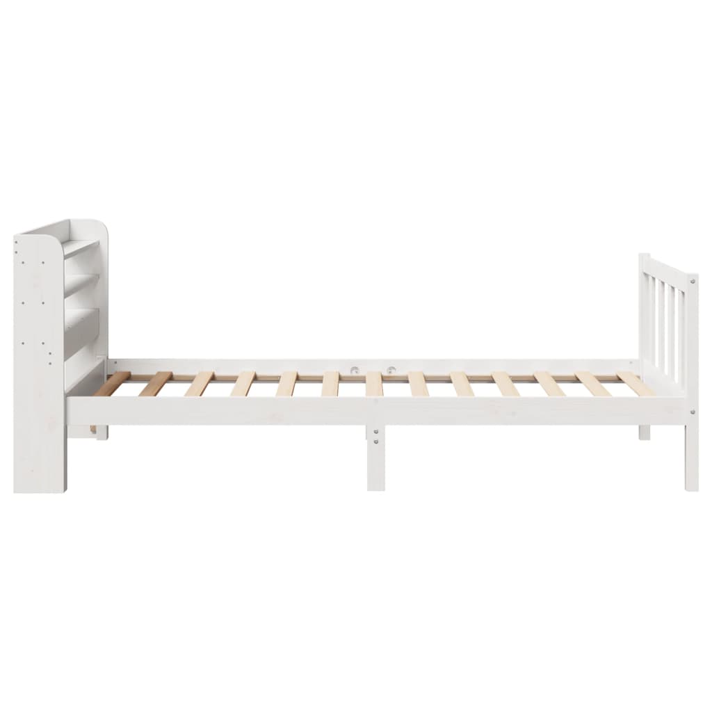 Bedframe zonder matras massief grenenhout wit 140x200 cm