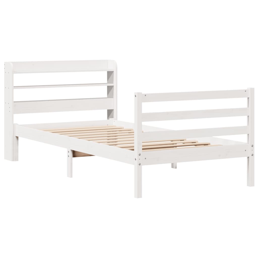 Bedframe met hoofdeinde 100x200 cm massief grenenhout wit Bedden & bedframes | Creëer jouw Trendy Thuis | Gratis bezorgd & Retour | Trendy.nl