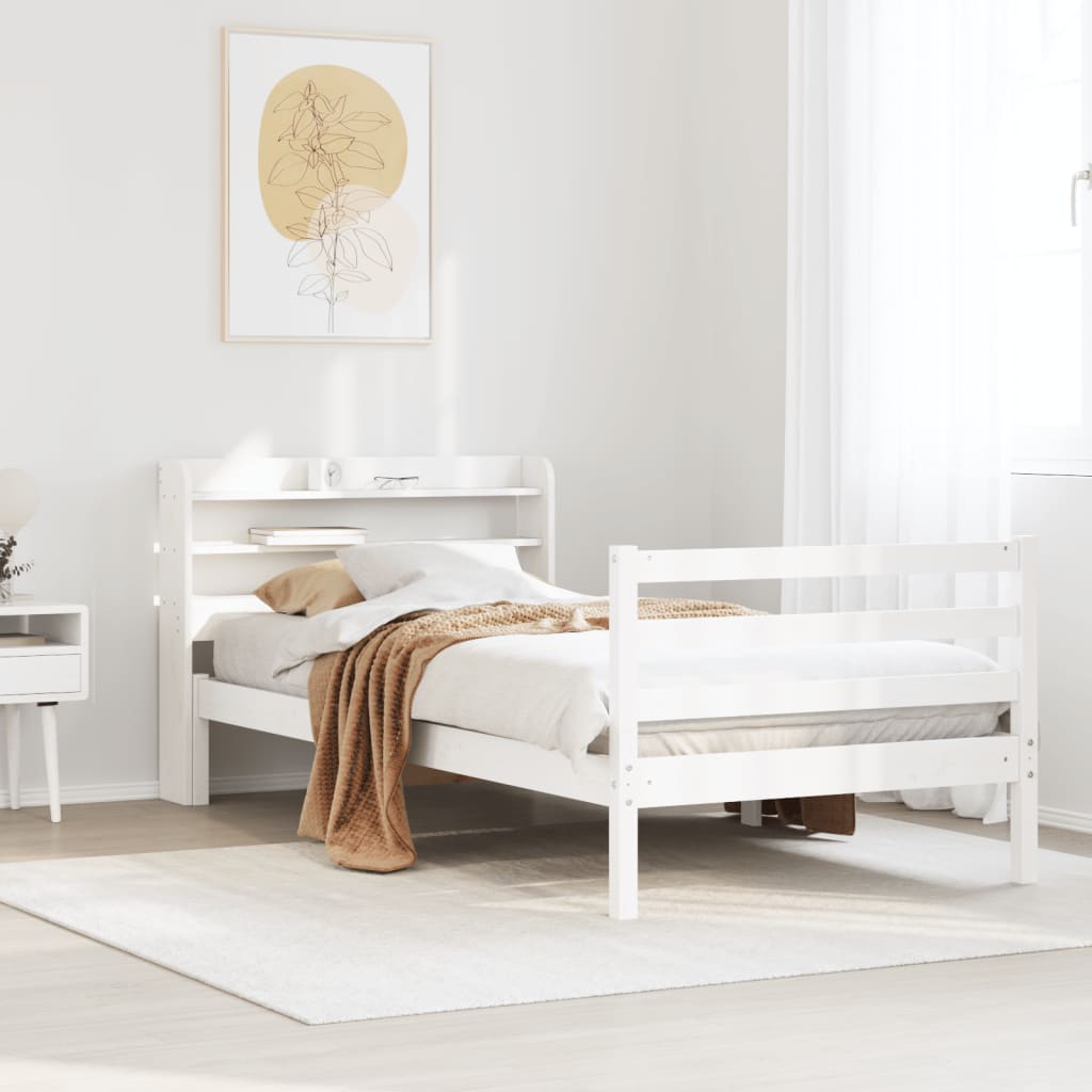 Bedframe met hoofdeinde 100x200 cm massief grenenhout wit Bedden & bedframes | Creëer jouw Trendy Thuis | Gratis bezorgd & Retour | Trendy.nl